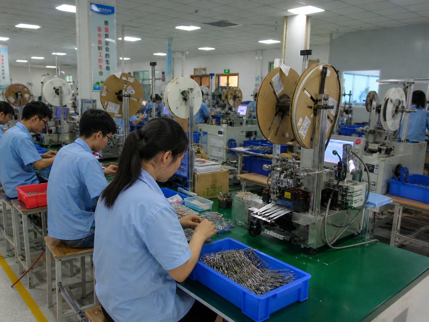 Hongyi Electronics resistor manufacturing workshop in Yiyang, Hunan